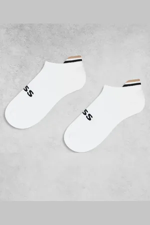 HUGO BOSS Pack de 2 pares de calcetines blancos de caña baja con logo Iconic Loop de