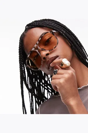 Le Specs Gafas de sol color crema efecto carey de estilo aviador con lentes ámbar Tragic Magic de