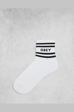 Obey Calcetines blancos con logo Coop de