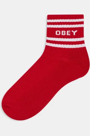 Obey Calcetines rojos con logo Coop de