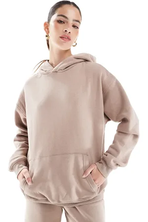 Cotton On Sudadera marrón moca clásica con capucha de felpa de Cotton On (parte de un conjunto)-Beis neutro