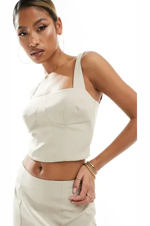 Kaiia Top de sastre con diseño estructurado y escote cuadrado de (parte de un conjunto)-Multicolor