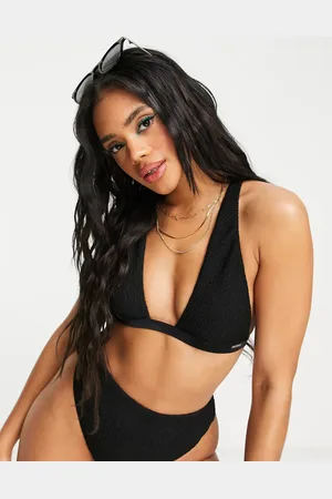 Free Society Top de bikini triangular multiposición con acabado rugoso Mix & Match de