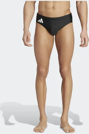 adidas Slips de baño negros y blancos lisos de