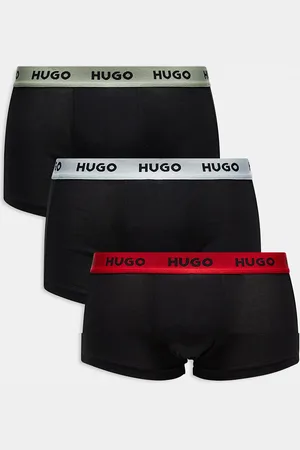 HUGO BOSS Pack de 3 calzoncillos negros con cinturilla en contraste con logo de