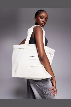 HUGO BOSS Bolso tote blanco de lona Becky de