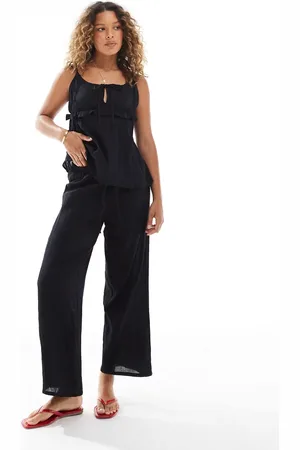 Esmée Pantalones playeros negros con cordón ajustable exclusivos de (parte de un conjunto)