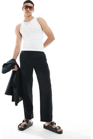 Only & Sons Pantalones negros de corte suelto de bambula de (parte de un conjunto)