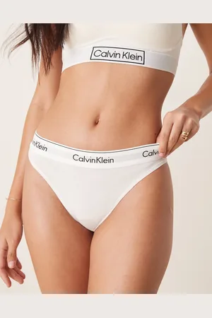Calvin Klein Tanga blanco de pernera alta Modern Cotton de
