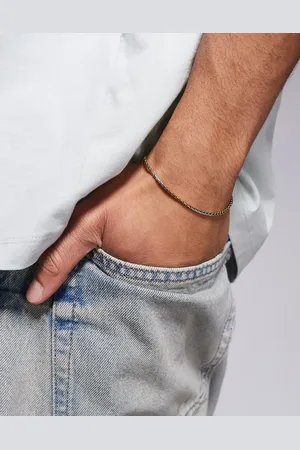 ASOS Pulsera dorada y plateada de cadena combinada de acero inoxidable resistente al agua de -Plateado