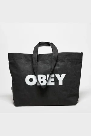 Obey Bolso tote negro con gráfico del logo y efecto tintado Pigment de