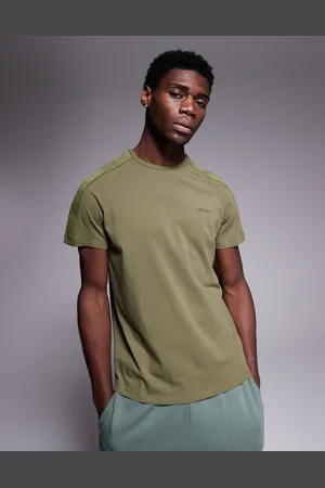 HUGO BOSS Camiseta verde oscuro con logo a tono de HUGO Bodywear