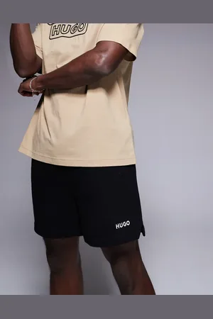 HUGO BOSS Pantalones cortos negros holgados con logo de tejido de sudadera Dulasho de (parte de un conjunto)