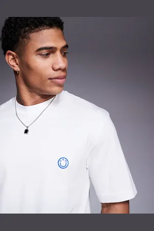 Hugo Blue Camiseta blanca con logo de
