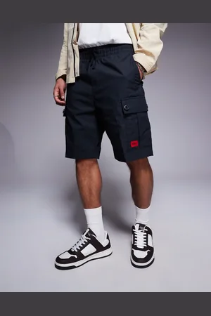 HUGO BOSS Pantalones de chándal cortos negros de estilo cargo con etiqueta del logo Garlio de