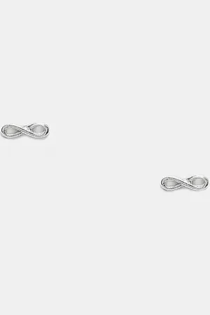Kingsley Ryan Pendientes de botón con diseño de símbolo de infinito de plata de ley de