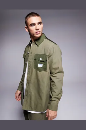 Hugo Blue Sobrecamisa verde con bolsillo en contraste Ebrido de (parte de un conjunto)