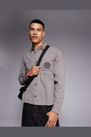 ASOS Camisa de corte cuadrado con bordado en el bolsillo de