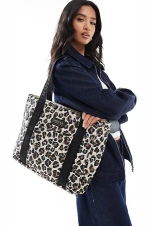 Barbour Bolso tote con estampado de leopardo Boulevard de -Negro