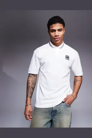 HUGO BOSS Polo holgado con solapas con rayas y logo plateado de piqué Dodac de la colección cápsula Red Bull Racing de HUGO