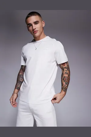 HUGO BOSS Camiseta de estar por casa blanco con cinta con el logo Liam de