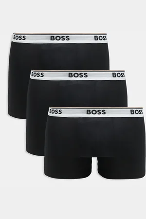 HUGO BOSS Pack de 3 calzoncillos bóxer negros con cinturilla en contraste de