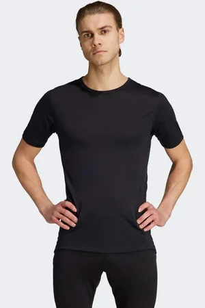 adidas Camiseta interior negra de manga corta con lana de merino Xperior 150 de