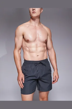 HUGO BOSS Shorts de baño gris carbón con recuadro del logo Dive de BOSS