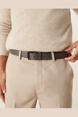Calvin Klein Cinturón marrón de 35 mm de cuero granulado de