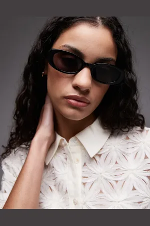MANGO Gafas de sol negras ovaladas de
