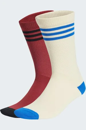 adidas Pack de 2 pares de calcetines por la rodilla de color blanco hueso y morado plateado de