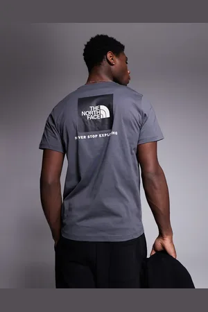 The North Face Camiseta gris antracita y blanca Box NSE de