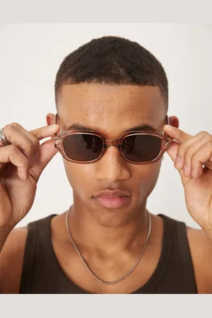ASOS Gafas de sol marrón cristalino cuadradas con lentes marrones de