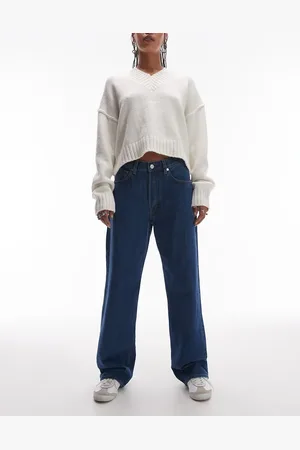 ARKET Vaqueros azules de corte boyfriend holgado y talle bajo con lavado oscuro Shore de