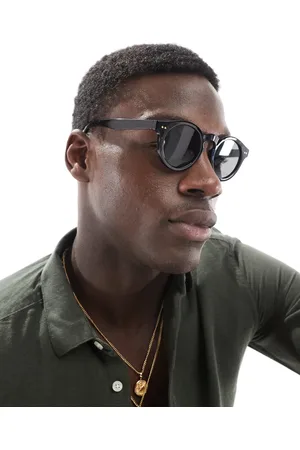ASOS Gafas de sol redondas con montura negra y lentes ahumadas de