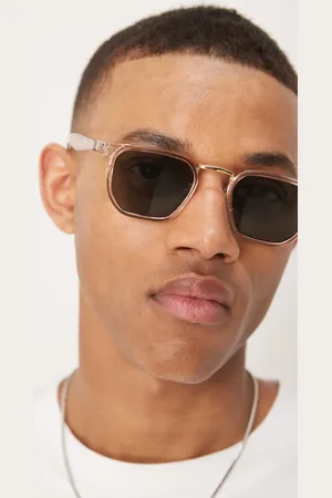 ASOS Gafas de sol cristalino rectangulares con lentes verdes ahumadas de