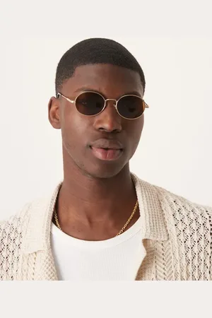 ASOS Gafas de sol pálido con montura redondeada de metal y lentes marrones de