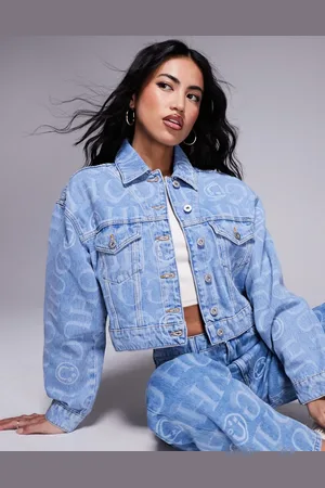Hugo Blue Chaqueta vaquera azul con estampado integral del logo Galatea de (parte de un conjunto)