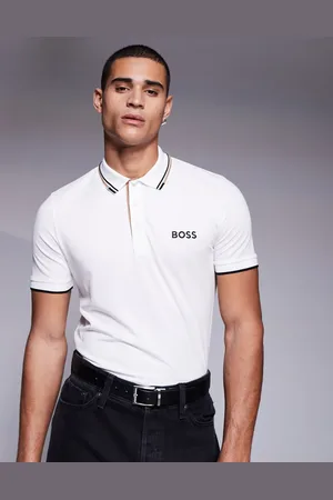 HUGO BOSS Polo color de corte estándar con ribetes de piqué Paddy Pro de -Blanco