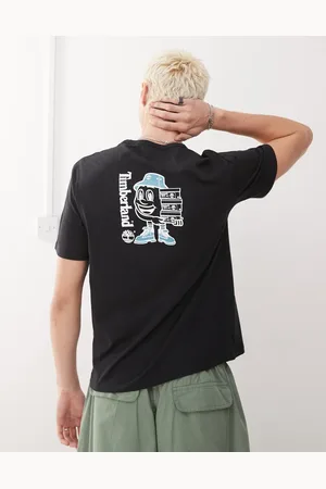 Timberland Camiseta negra con estampado de cajas de zapatos y logo en la espalda de -Blanco
