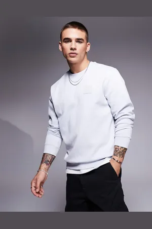 HUGO BOSS Sudadera claro de corte estándar con cuello redondo Salbo DropNeedle de