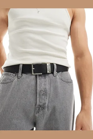 Armani Exchange Cinturón con logo de cuero de
