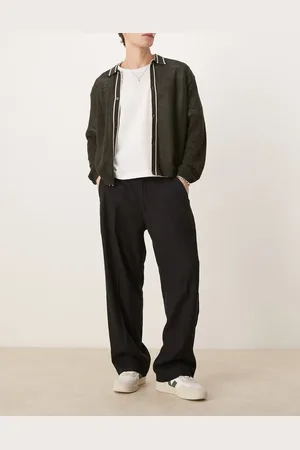 Abercrombie & Fitch Pantalones negros de corte suelto y estilo carpintero de