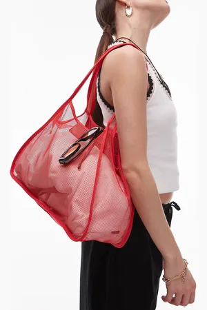 MANGO Bolso tote grande de malla de