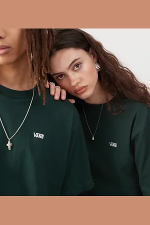 Vans Camiseta extragrande con logo en la parte izquierda del pecho de -Gris