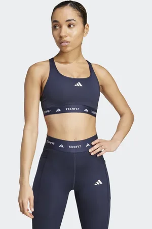 adidas Sujetador azul tinta leyenda Techfit de -Negro