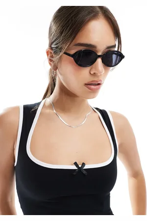 ASOS Gafas de sol negras estrechas ovaladas de