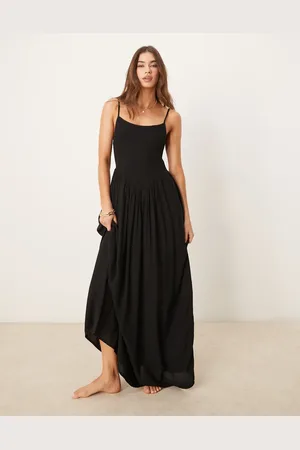 ASOS Vestido playero largo fruncido de