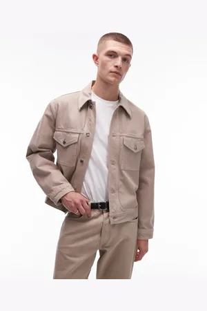 ARKET Chaqueta vaquera beis rígida estilo camionero con lavado pigmentado de -Neutro