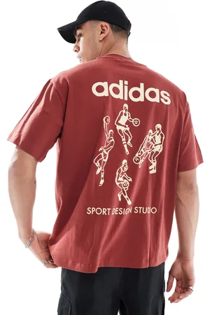 adidas Camiseta rubí vintage y vainilla cálido con estampado gráfico de jugadores Sport Design Studio Players de -Rojo